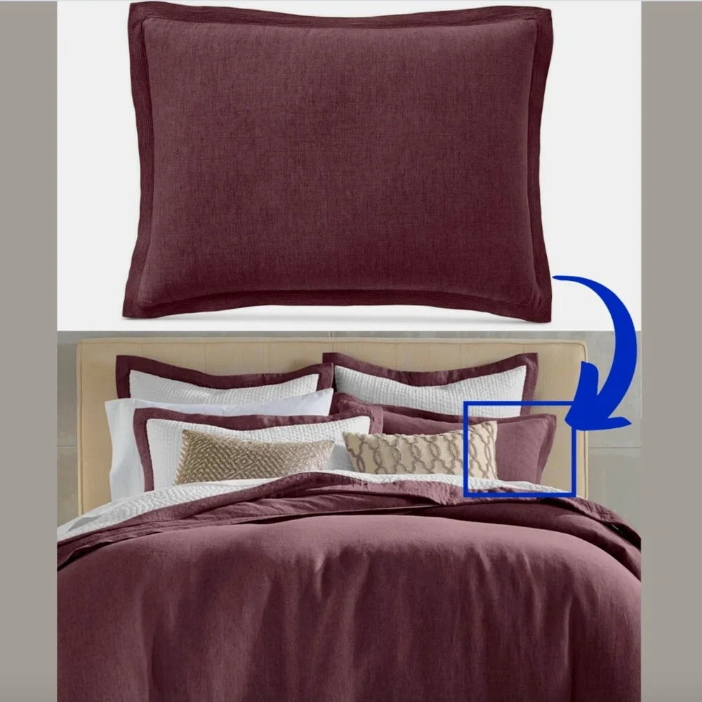 NIB $120 Hotel Collection 100% Linen (1) Standard Sham Pillow Case‎ #242